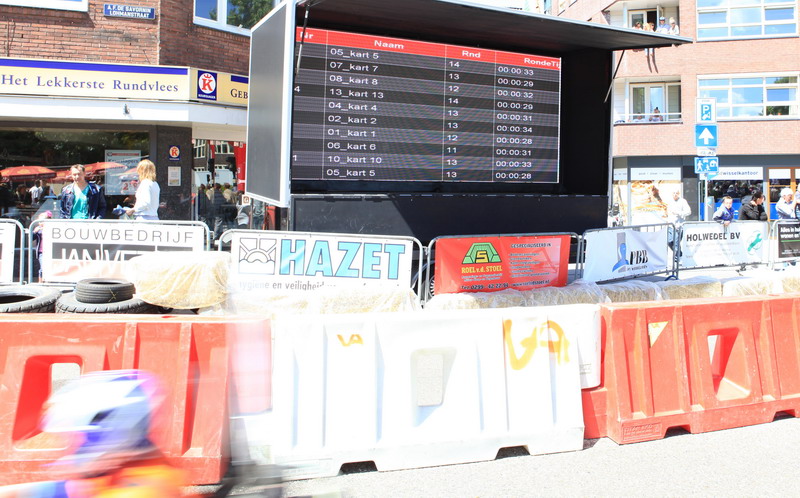 Scorebord via internet. De rondetijden van de rijders staan binnen enkele seconden op het scherm.